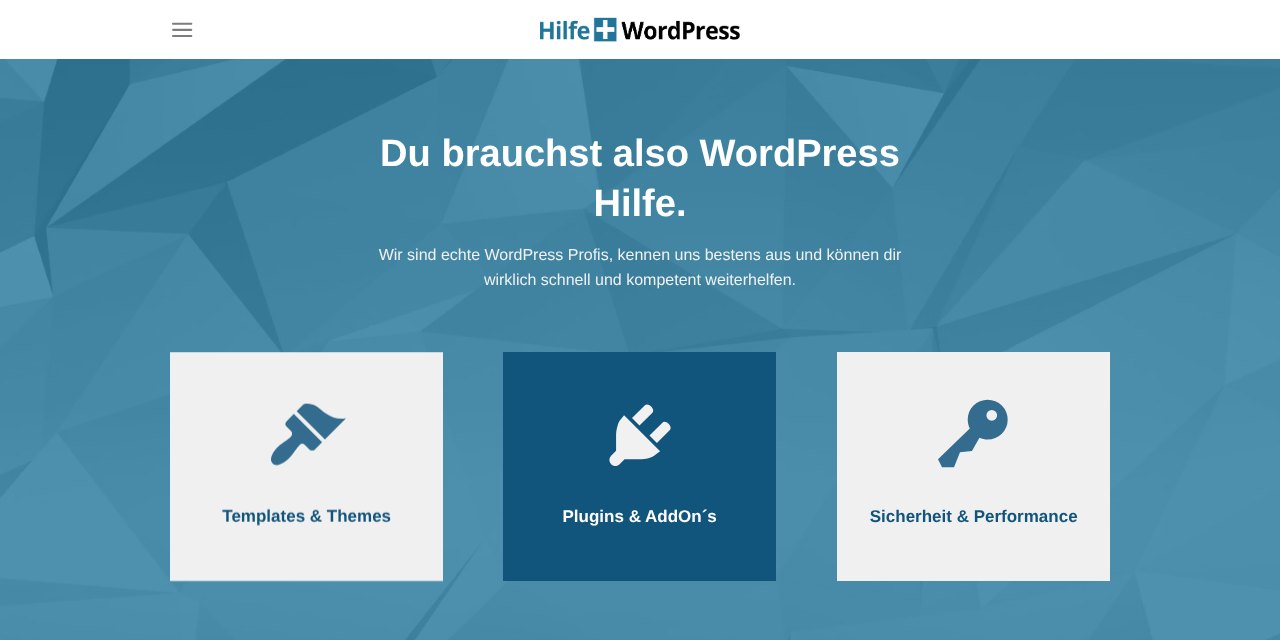 Startseite von hilfe-wp.de
